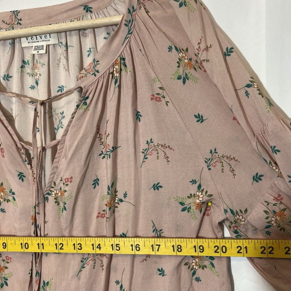 Velvet Graham Spencer Women’s Top Medium Size Sanderine Floral Peasant Blouse - Picture 6 of 11